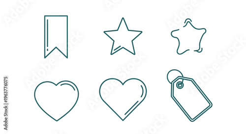Simple Line Icons for Bookmark and Heart.