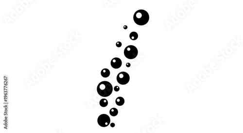 Black bubbles floating in air.