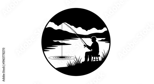 Man fishing with a rod outdoors.
