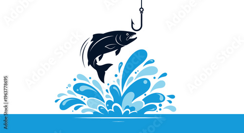 Fish jumping out of water caught.