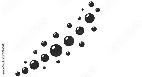 Black Bubbles Floating in Air.