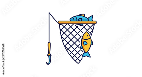 Fish in a fishing net bucket.