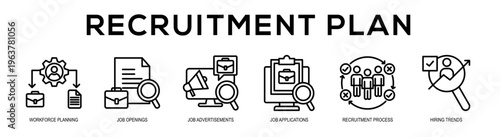 Recruitment Plan web banner illustration concept
