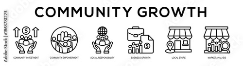 Community Growth web banner illustration concept