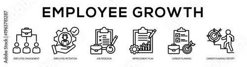 Employee Growth web banner illustration concept