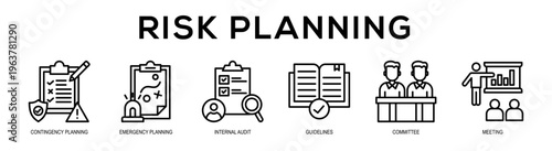 Risk Planning web banner illustration concept