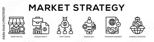 Market Strategy web banner illustration concept