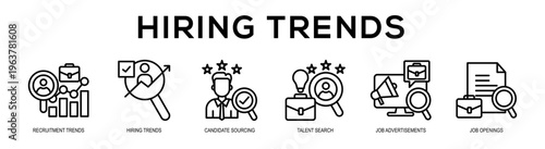 Hiring Trends web banner illustration concept