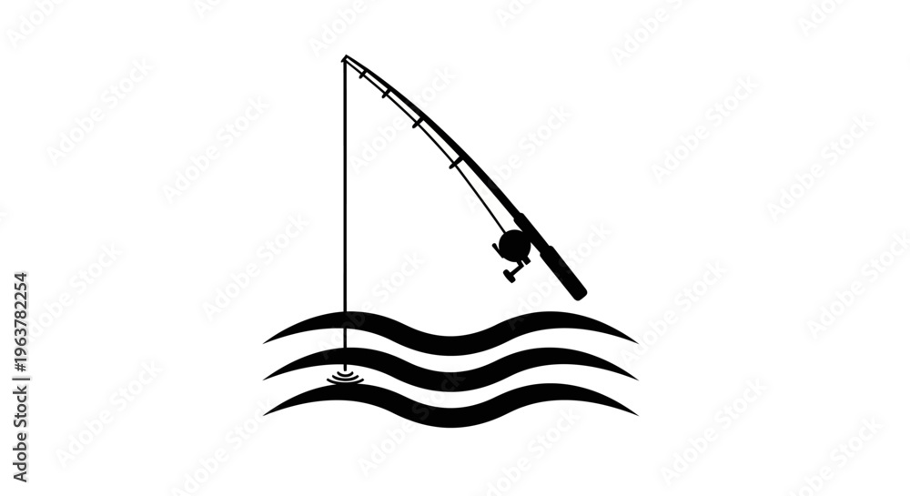 Fototapeta premium Fishing Rod with Reel and Line.