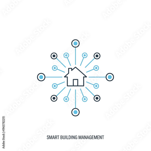Smart building management system concept.