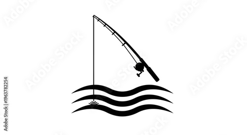 Fishing Rod with Reel and Line.