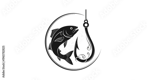 Fish caught on a fishing hook.