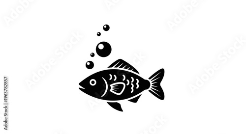 Black and white fish swimming left.