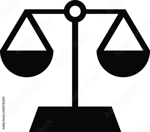 Balance scale icon in black silhouette style.