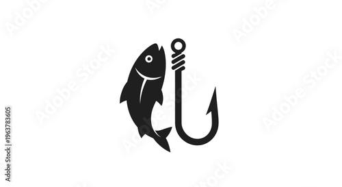 Fish Hooked on a Fishing Hook.