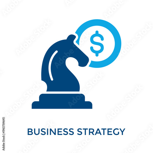 Business Strategy Icon Dual Tone Style. Vector Illustration For Graphic Design