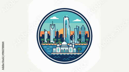 UAE Abu Dhabi Cityscape Logo Design