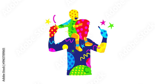 Colorful illustration of a clown.