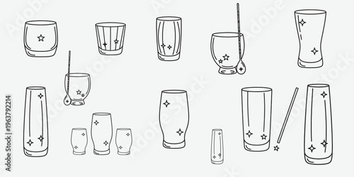 Collection of various cylindrical objects in different orientations