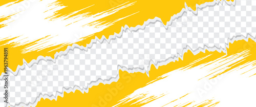 Gray background with copyspace and torn paper edge. Vector illustration.