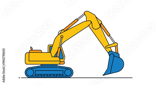 Yellow Excavator Heavy Machine Equipment.
