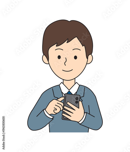 スマホを操作しているビジネスマン