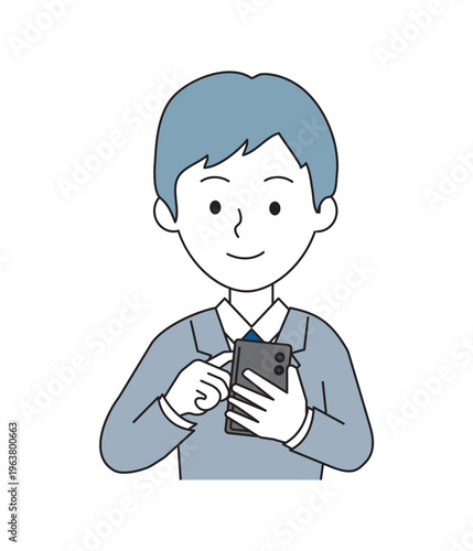 スマホを操作しているビジネスマン