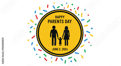 Happy Parents Day Family Celebration Icon.