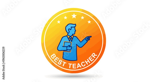 Best Teacher Icon Illustration Design.