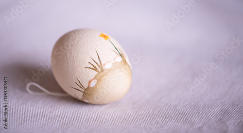 Easter beige background in soft natural light