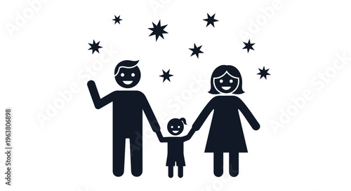 Happy Family Holding Hands Together Smiling.