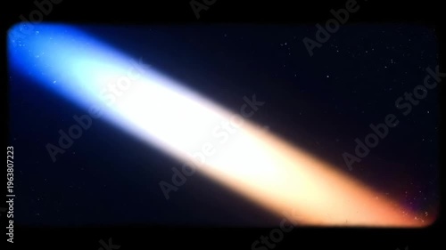 Meteor Streak Across a Dark Cosmic Field in Abstract Blue and Orange Motion