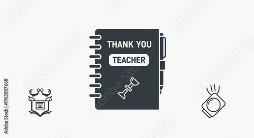 Black Notebook for Teacher Appreciation.