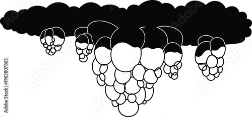 Abstract Cloud and Bubble Design with Minimalist Line Art for Modern, Creative, and Conceptual Illustrations