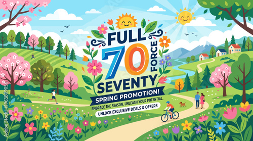 Spring Promotion on a Scenic Landscape