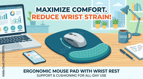 Ergonomic Mouse Pad with Wrist Rest Advertisement