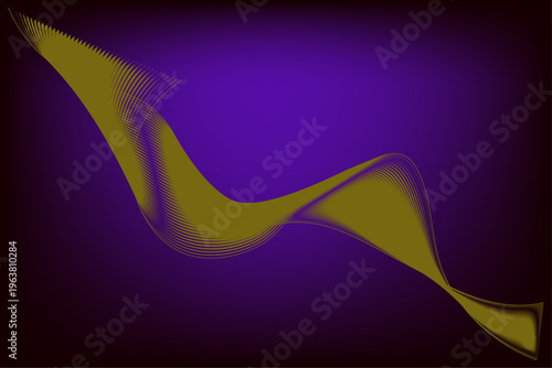Abstract Neon Flow Wave Lines on Purple Gradient Background, Futuristic Dynamic Curve Line Art for Technology, Music, and Modern Digital Design