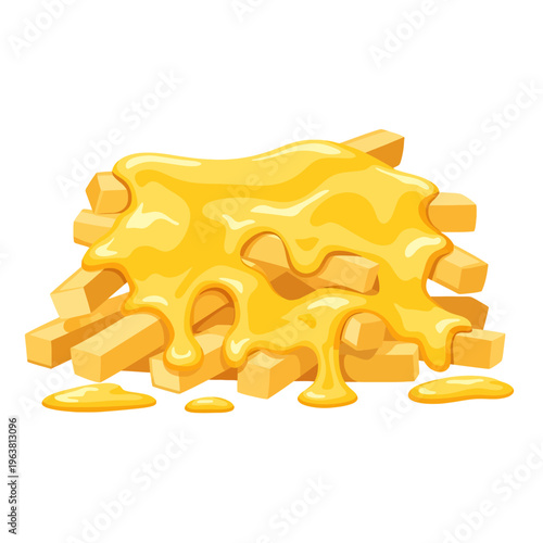 Deliciously melted cheese cascading over a generous pile of golden french fries, a perfect snack