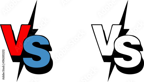 Versus VS Lightning Strike Battle Vector Illustration
