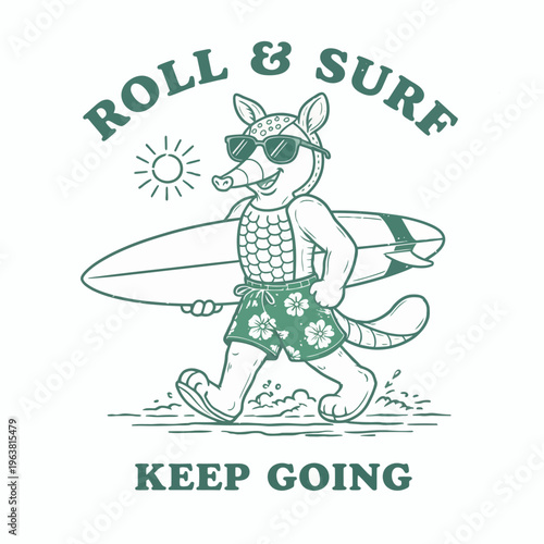 Raccoon Wearing Sunglasses and Shorts.