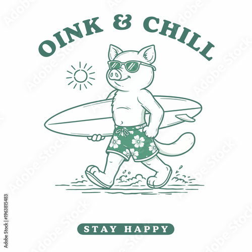 Pig in Sunglasses and Shorts.