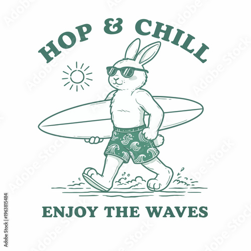 Rabbit wearing sunglasses and shorts running.