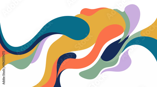 Abstract colorful flowing ribbons and vibrant waves creating dynamic movement and energy in artful design.