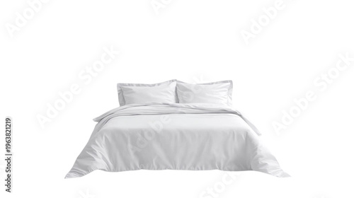 bed with white pillows and blanket