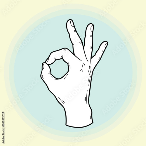 Hand making OK gesture sign.