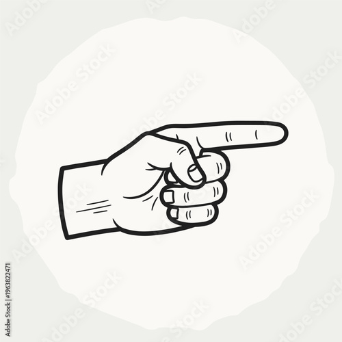 Hand pointing finger gesture direction.