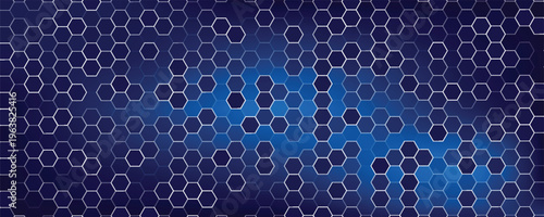 Blue hexagon carbon fiber texture. Dark carbon fiber texture.Metal mesh black steel background.