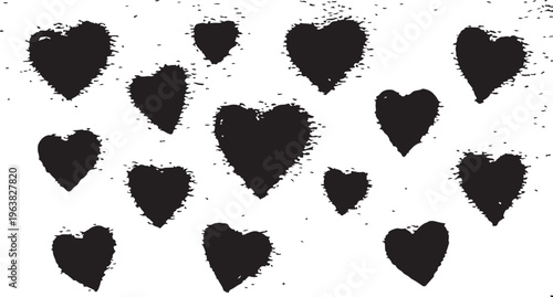 Hand Drawn Hearts Collection. Love Symbol Set Handdrawn scratchy heart illustration 