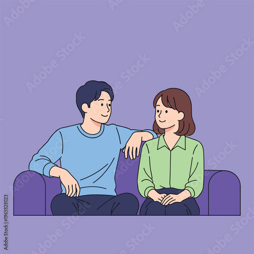 A person sitting comfortably on a couch, conveying relaxation and calmness, ideal for illustrating leisure or lifestyle concepts.