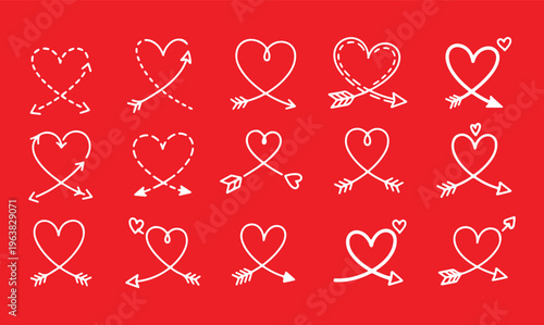 Hand Drawn Hearts Collection. Love Symbol Set Handdrawn scratchy heart illustration 